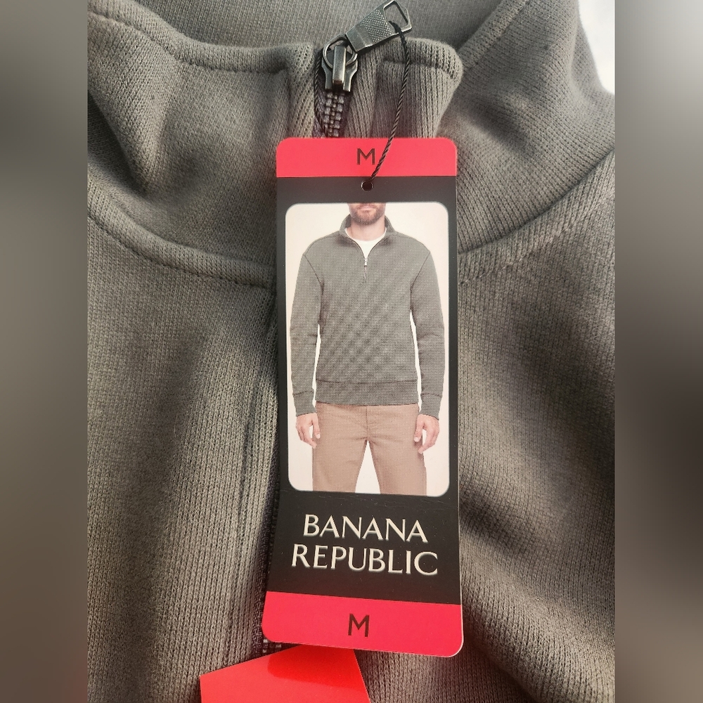 NWT Banana Republic Men's Zip-Up Sweater in Charcoal